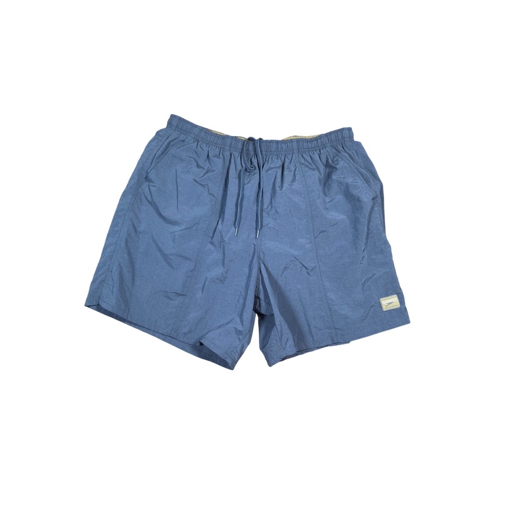 Speedo Mens XL Blue Nylon Swim Trunks Shorts Drawstring‎ Lightweight